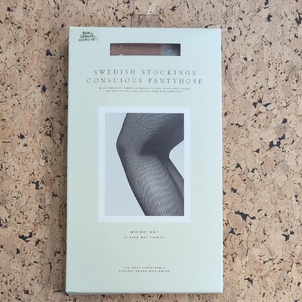Caramel Micro-Net Pantyhose Small